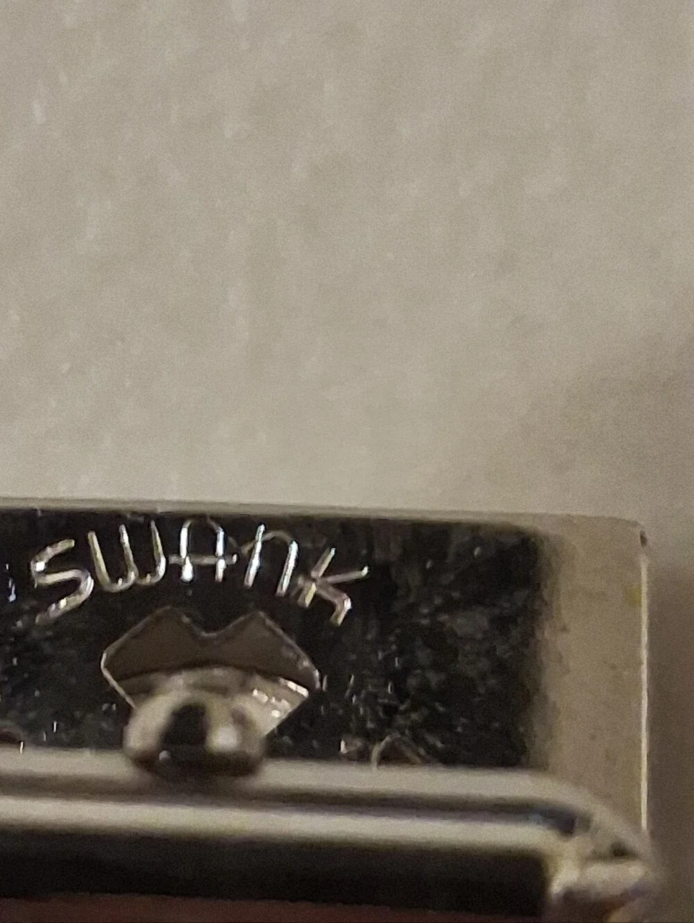 Vintage Swank Silver Tone Cufflinks and Tie Clip Set - Silver